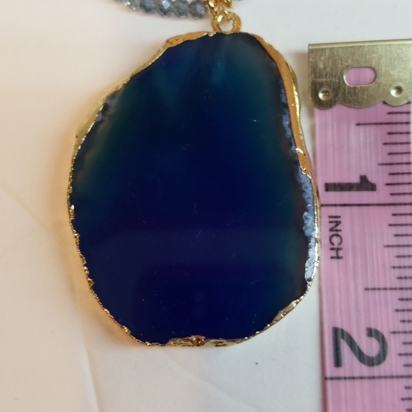 Blue slice stone necklace - Picture 5 of 7